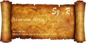Szarvas Rita névjegykártya