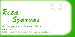 rita szarvas business card